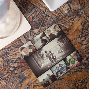 Porta-copo De Papel Quadrado Colagem de Fotos Escura dos Melhores Amigos do Mod