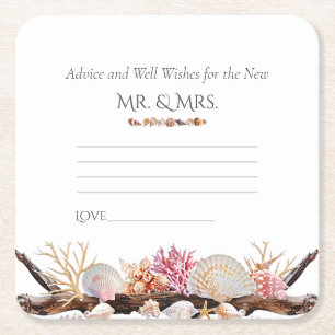 Porta-copo De Papel Quadrado Colas de Coral Cor-de-rosa Pérolas Estaleiros