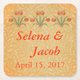 Porta-copo De Papel Quadrado Coleção de Pintura Vintage Tulip Morris