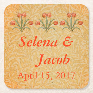 Porta-copo De Papel Quadrado Coleção de Pintura Vintage Tulip Morris