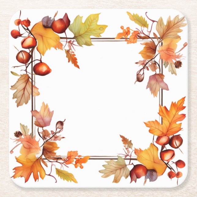 Porta-copo De Papel Quadrado Colheita de Queda: Colheita de Ferros (Frente)