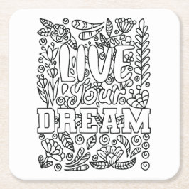 Porta-copo De Papel Quadrado Colore seu