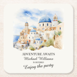 Porta-copo De Papel Quadrado Colorida Grécia Colorida Village Hill