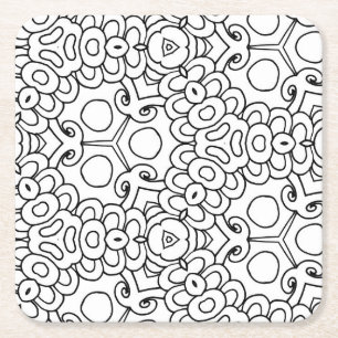 Porta-copo De Papel Quadrado colorir a porta copos de flores mod