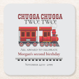Porta-copo De Papel Quadrado Comboio Vermelho ocidental, bonito, de segundo ani