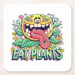 Porta-copo De Papel Quadrado Comer Plantas