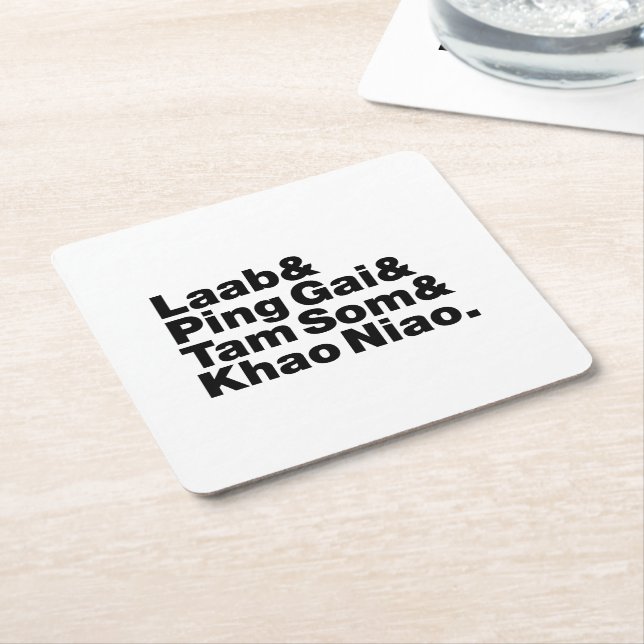 Porta-copo De Papel Quadrado Comida da rua Laotian (Inclinado)