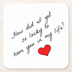 Porta-copo De Papel Quadrado Como Fiquei Tão Sortudo