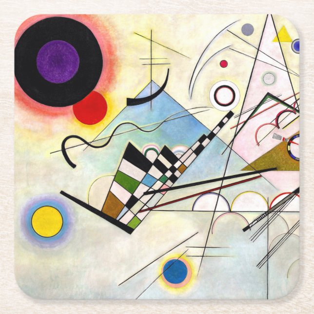 Porta-copo De Papel Quadrado Composição Kandinsky 8 (Frente)
