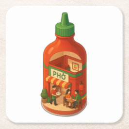Porta-copo De Papel Quadrado Compro Sriracha Pho