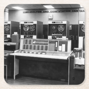 Porta-copo De Papel Quadrado Computador Vintage Mainframe