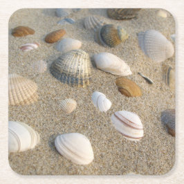 Porta-copo De Papel Quadrado Conchas marítimas