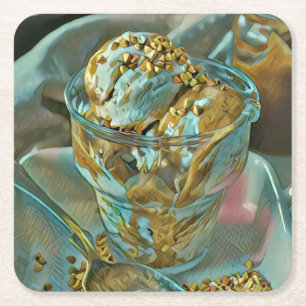 Porta-copo De Papel Quadrado cone de sorvete de Verão