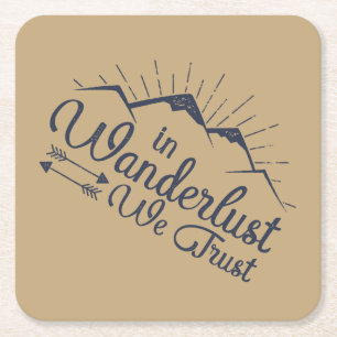 Porta-copo De Papel Quadrado Confiar no Wanderlust