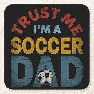 PORTA-COPO DE PAPEL QUADRADO CONFIE EM MIM, SOU UM PAI DE FUTEBOL