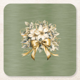 Porta-copo De Papel Quadrado Conjunto de Convite de Winterberry Branca