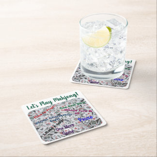 Porta-copo De Papel Quadrado Conjunto de mata-copos de papel Mahjong
