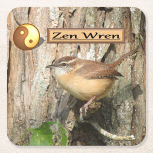 Porta-copo De Papel Quadrado Conjunto de Portas copos Carolina Wren Zen