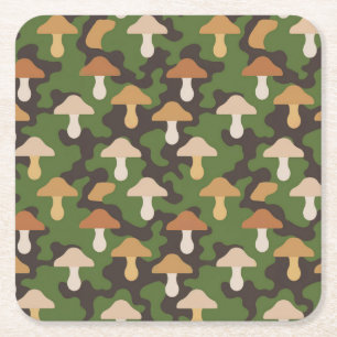 Porta-copo De Papel Quadrado Conjunto de Portas copos da Imagem Camo Mushroom