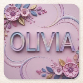 Porta-copo De Papel Quadrado Conjunto de Portas copos da Olivia Rosa