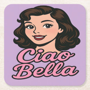 Porta-copo De Papel Quadrado Conjunto de Portas copos de Lavanda Ciao Bella