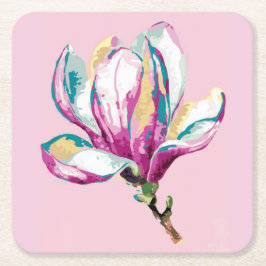 Porta-copo De Papel Quadrado Conjunto de Portas copos de Magnolia de Aquarela