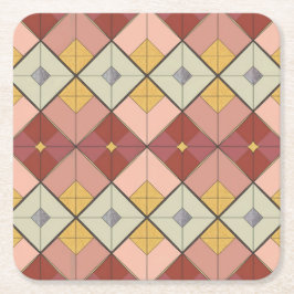 Porta-copo De Papel Quadrado Conjunto de Portas copos de Padrão de Diamante Ros