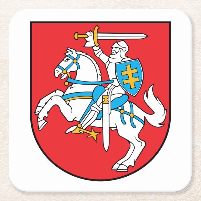 Porta-copo De Papel Quadrado Conjunto de Portas copos de Vytis Lituano (Frente)