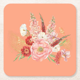 Porta-copo De Papel Quadrado Conjunto de Portas copos Quadradas da Flor