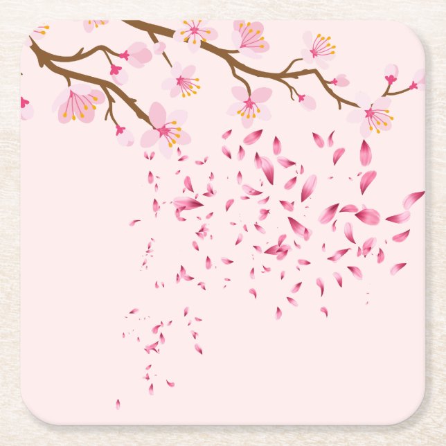 Porta-copo De Papel Quadrado Conjunto de Portas copos rosa (Frente)