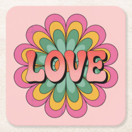 Porta-copo De Papel Quadrado Conjunto de Portas copos rosa de AMOR cor-de-rosa