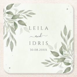 Porta-copo De Papel Quadrado Conjuntos de Apoios de Casamento Modernos Sage Gre