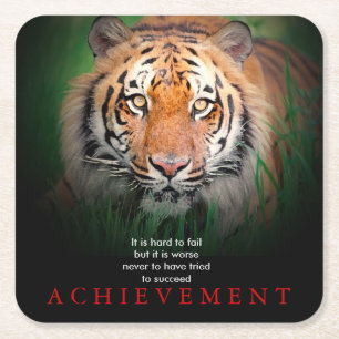 Porta-copo De Papel Quadrado Conquista Motivacional Tiger