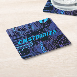Porta-copo De Papel Quadrado Conselho de Circuito Eletrônico Azul PCB Blue - Ou