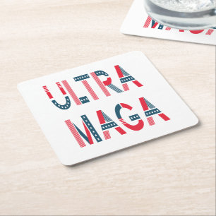 Porta-copo De Papel Quadrado Conservador Republicano Patriótico Ultra MAGA Trum