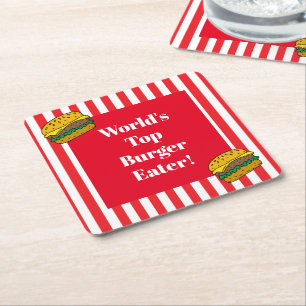 Porta-copo De Papel Quadrado Contestante Comedor de Comidas de Burger No 1 do M