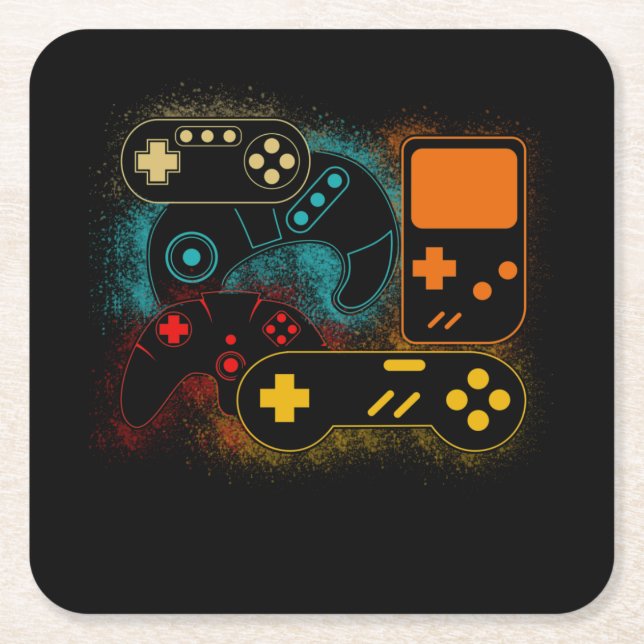 Porta-copo De Papel Quadrado Controladora de videogame (Frente)