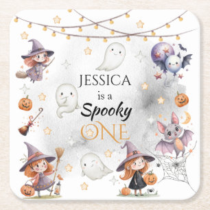 Porta-copo De Papel Quadrado Convidados de Halloween do Spooky One em papel