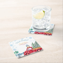 Porta-copo De Papel Quadrado convites para primeiros aniversarios invernais