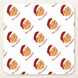 Porta-copo De Papel Quadrado Cookiemas de feliz