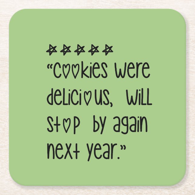Porta-copo De Papel Quadrado Cookies were delicious (Frente)