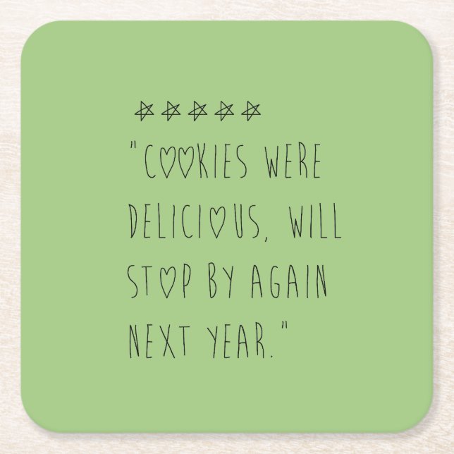 Porta-copo De Papel Quadrado Cookies were delicious (Frente)