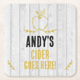 Porta-copo De Papel Quadrado Copo de Cider Efeito Madeira Envelhecida Tapete de