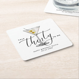 Porta-copo De Papel Quadrado Copo de Martini Moderno “Fala Trinta pra Mim” 30º