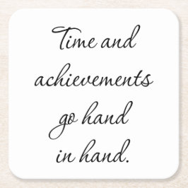 Porta-copo De Papel Quadrado Copo de Papel de Tempo e Conquistas