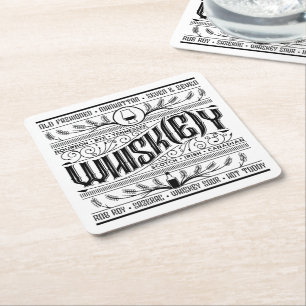 Porta-copo De Papel Quadrado Copo de papel para barra: Whiskey / Whisky