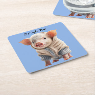 Porta-copo De Papel Quadrado Copo para bebida da New Jersey Pig