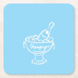 Porta-copo De Papel Quadrado Coquette Champagne