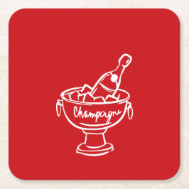 Porta-copo De Papel Quadrado Coquette Champagne