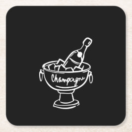 Porta-copo De Papel Quadrado Coquette Champagne